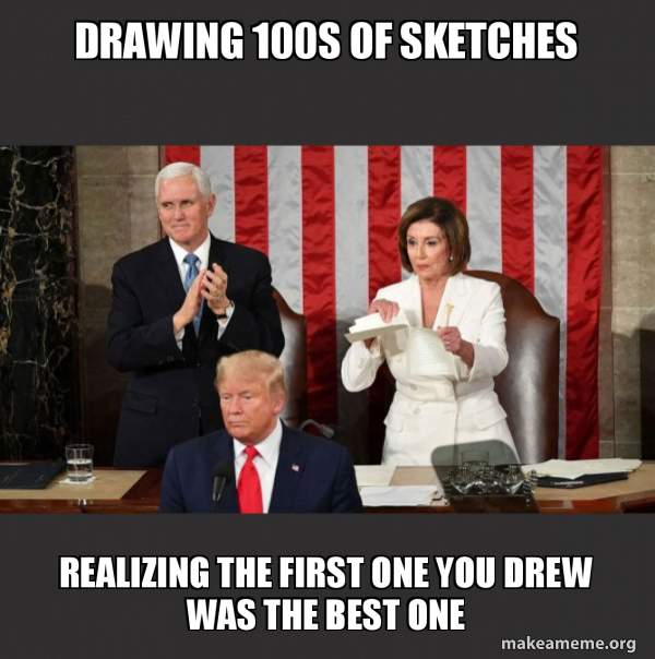 Nancy Pelosi ripping Trump's speech up meme