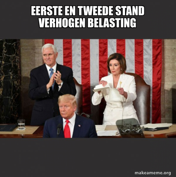 Nancy Pelosi ripping Trump's speech up meme