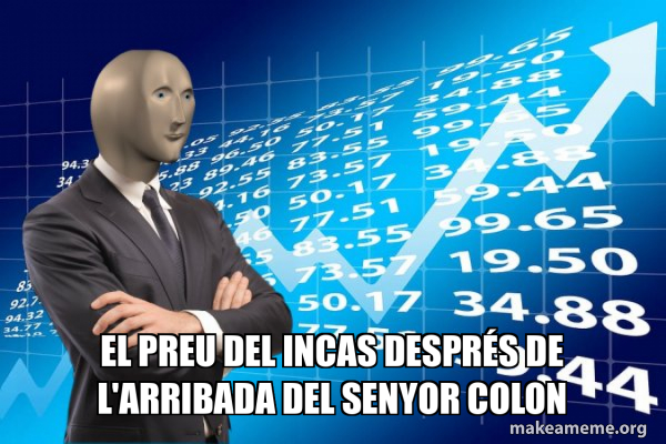 el preu del incas després de l'arribada del senyor Colon - Stonks Only ...
