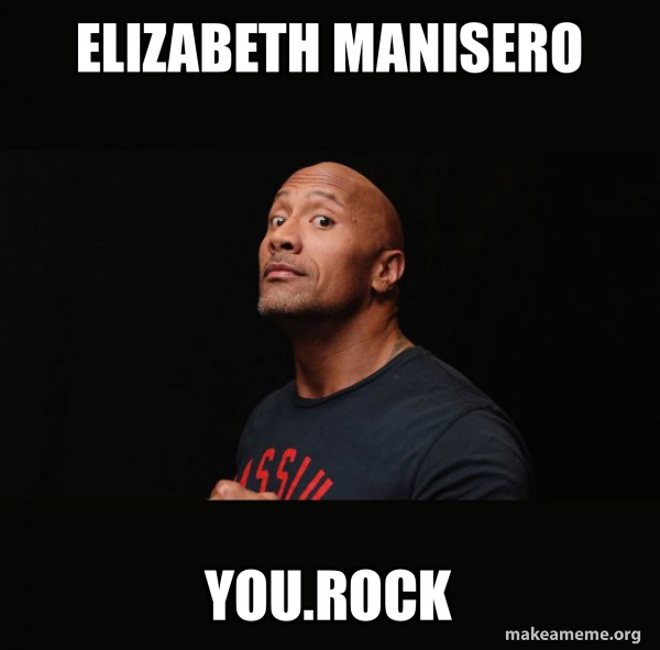 Elizabeth Rocks Meme Elizabeth Manisero YOU.ROCK - Dwayne Johnson (The Rock) Meme Generator
