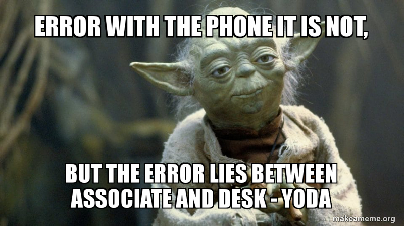 Error with the phone it is not, But the error lies between associate ...