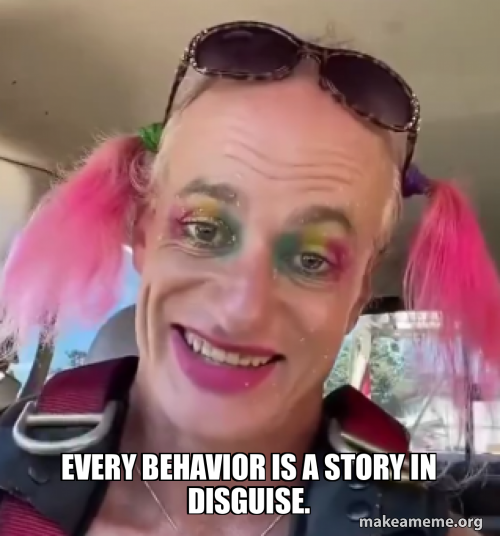 every behavior is a story in disguise. Meme Generator