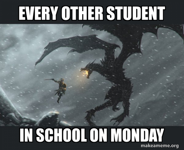 Skyrim Dragon Slaying meme