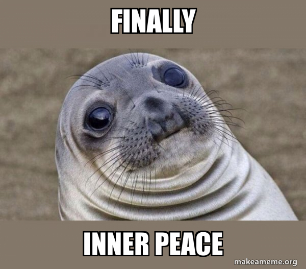 FINALLY INNER PEACE Squeamish Seal Meme Generator