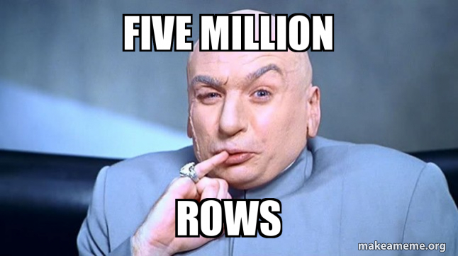 five million rows Meme Generator