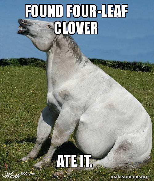 Found Four Leaf Clover Ate It Make A Meme
