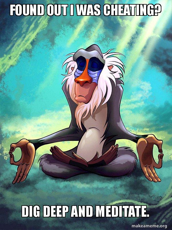 Rafiki Meditating - Lion King meme