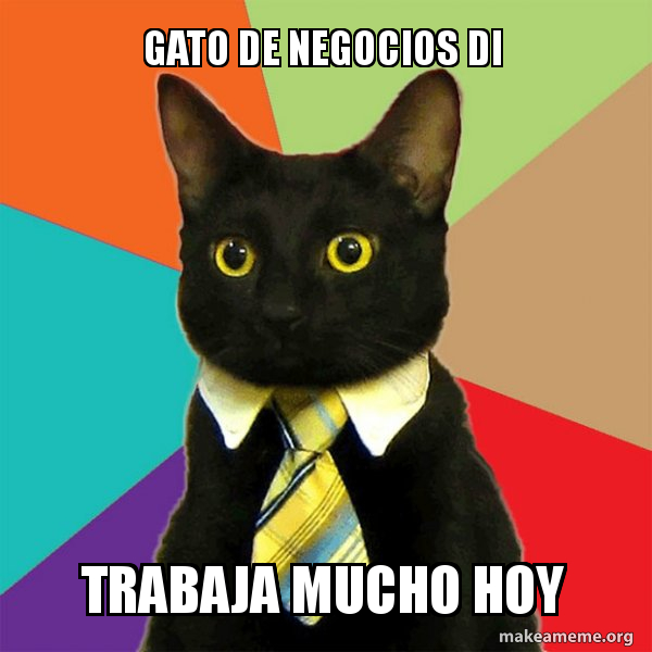 Gato De Negocios Di Trabaja Mucho Hoy Business Cat Make A Meme