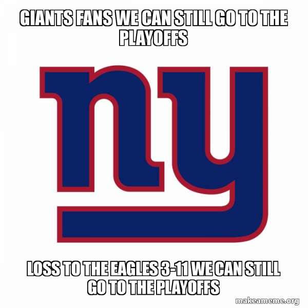 giants fans we can still go to the playoffs loss to the eagles 3-11 we ...