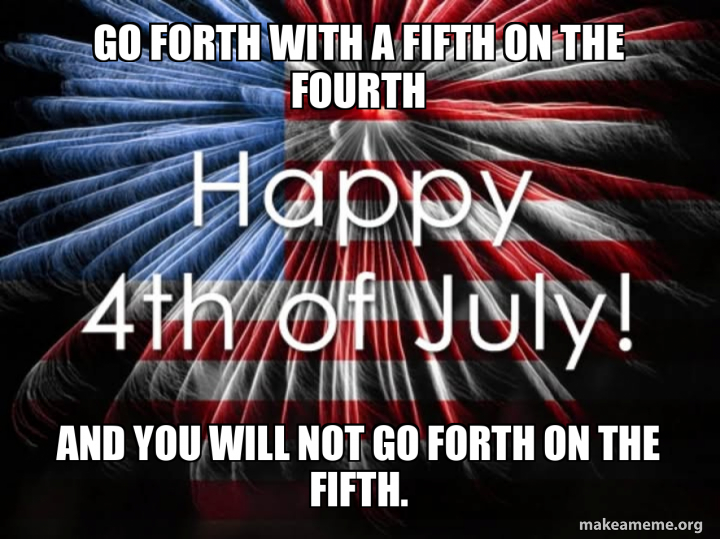 Go forth with a fifth on the fourth And you will not go forth on the ...