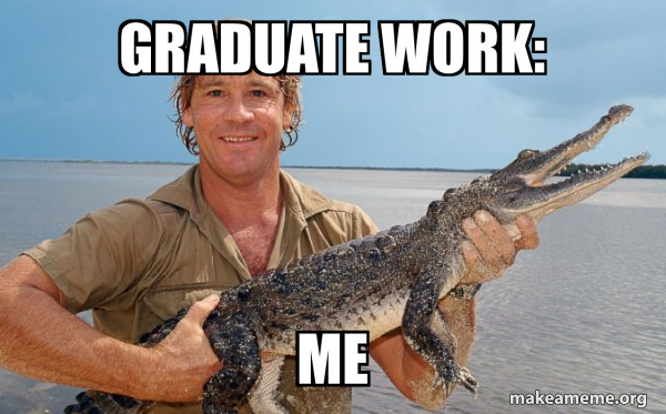 Work Graduation Meme Generator graduate work: Me - Steve irwin Meme Generator