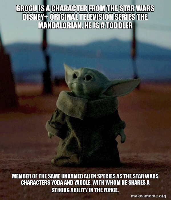 Grogu is a character from the Star Wars Disney+ original television series The Mandalorian. He