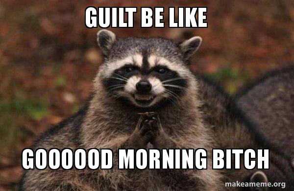 Image result for guilt of evil memes
