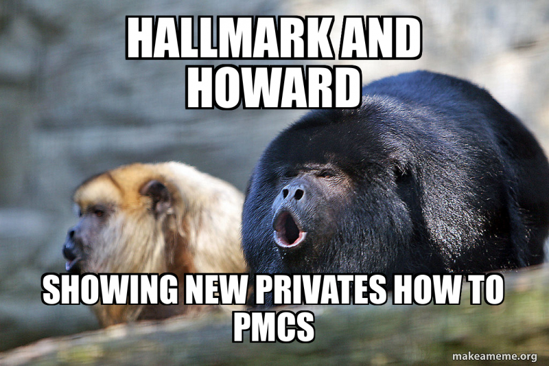Hallmark and howard Showing new privates how to pmcs Meme Generator