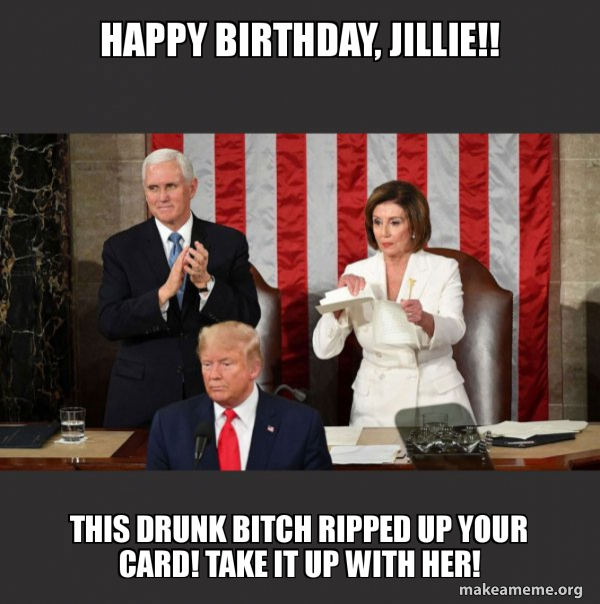 Nancy Pelosi ripping Trump's speech up meme