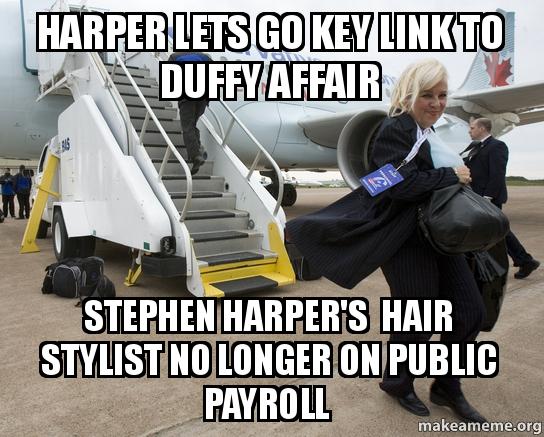 Harper Lets Go Key Link To Duffy Affair Stephen Harper S Hair