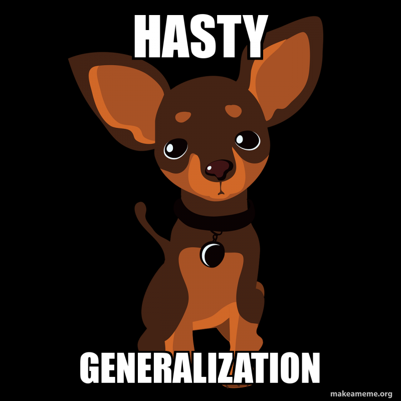 Hasty Generalization Make a Meme