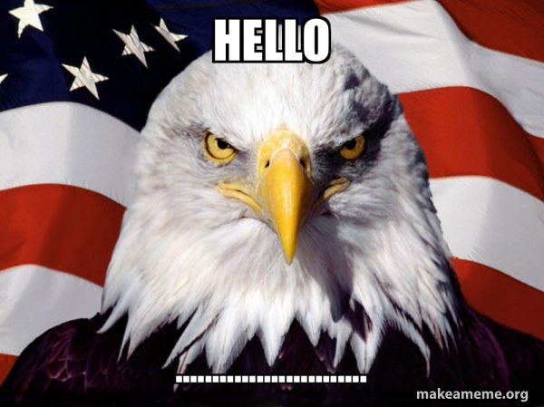 Hello .......................... - American Pride Eagle Meme Generator