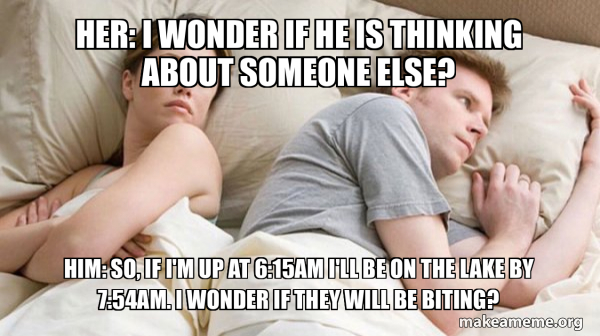 Couple thinking in bed meme