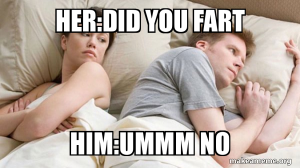 Couple thinking in bed meme