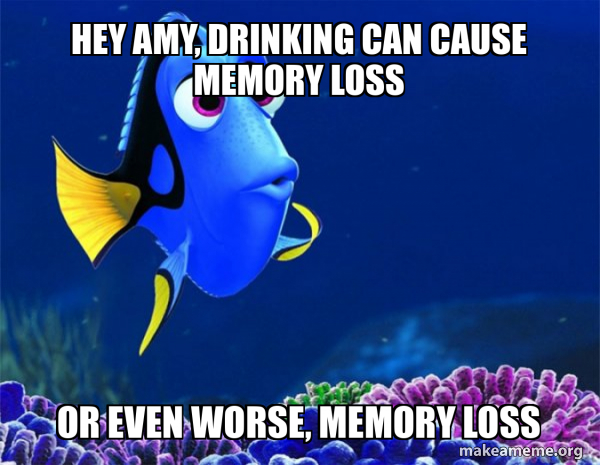 Magnete Da Frigorifero Umoristico In Inglese: Drinking Can Cause Memory Loss... Or Even Worse, Memory Loss | Gadget Divertente Per Bar E Cucina 9x6.5 Cm