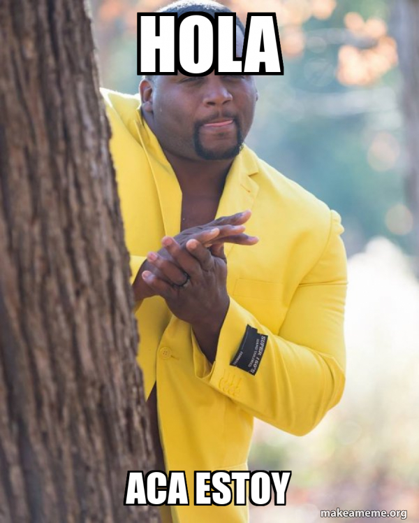 Hola Aca estoy - Anthony Adams in Yellow Suit Rubbing Hands Meme Generator