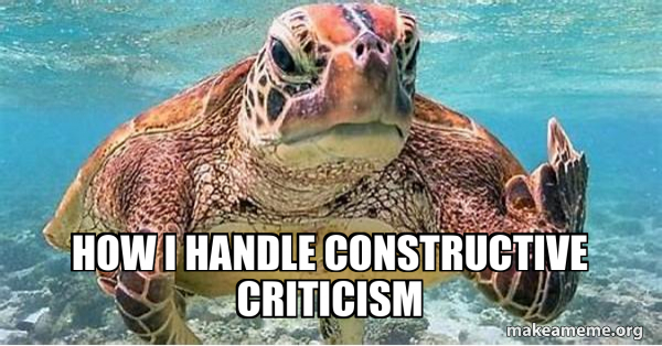how i handle constructive criticism Meme Generator