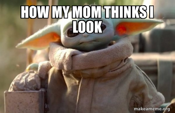 Baby Yoda looking at you meme