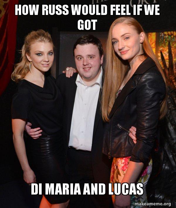 How Russ would feel if we got Di Maria and Lucas - Good Luck John Meme ...