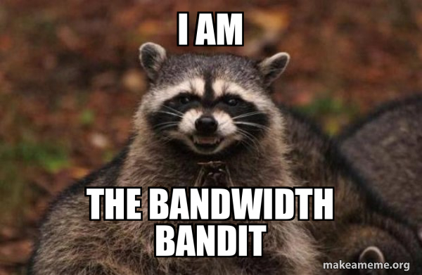 I Am The Bandwidth Bandit - Evil Plotting Raccoon Meme Generator