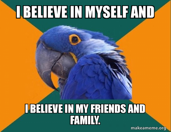 Paranoid Parrot meme