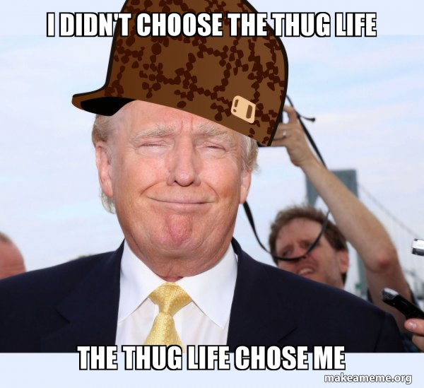 I Didn T Choose The Thug Life The Thug Life Chose Me Scumbag Donald Trump Make A Meme