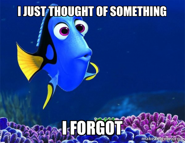 Dory from Nemo (5 second memory) meme