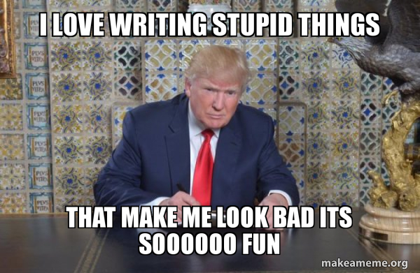 Donald Trump Writing Speech meme