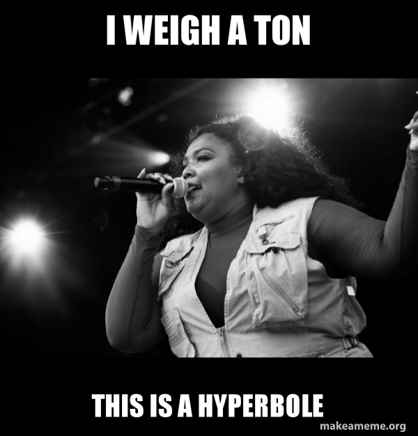 I weigh a ton This is a hyperbole Lizzo Make a Meme
