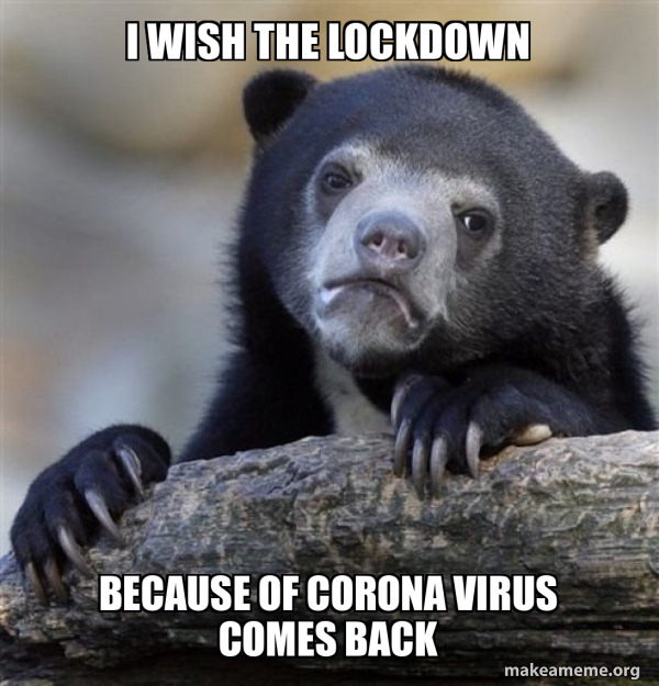 i wish the lockdown because of corona virus comes back - Confession ...
