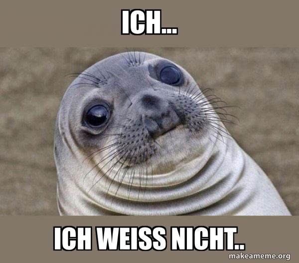 ich... ich weiß nicht.. - Squeamish Seal Meme Generator