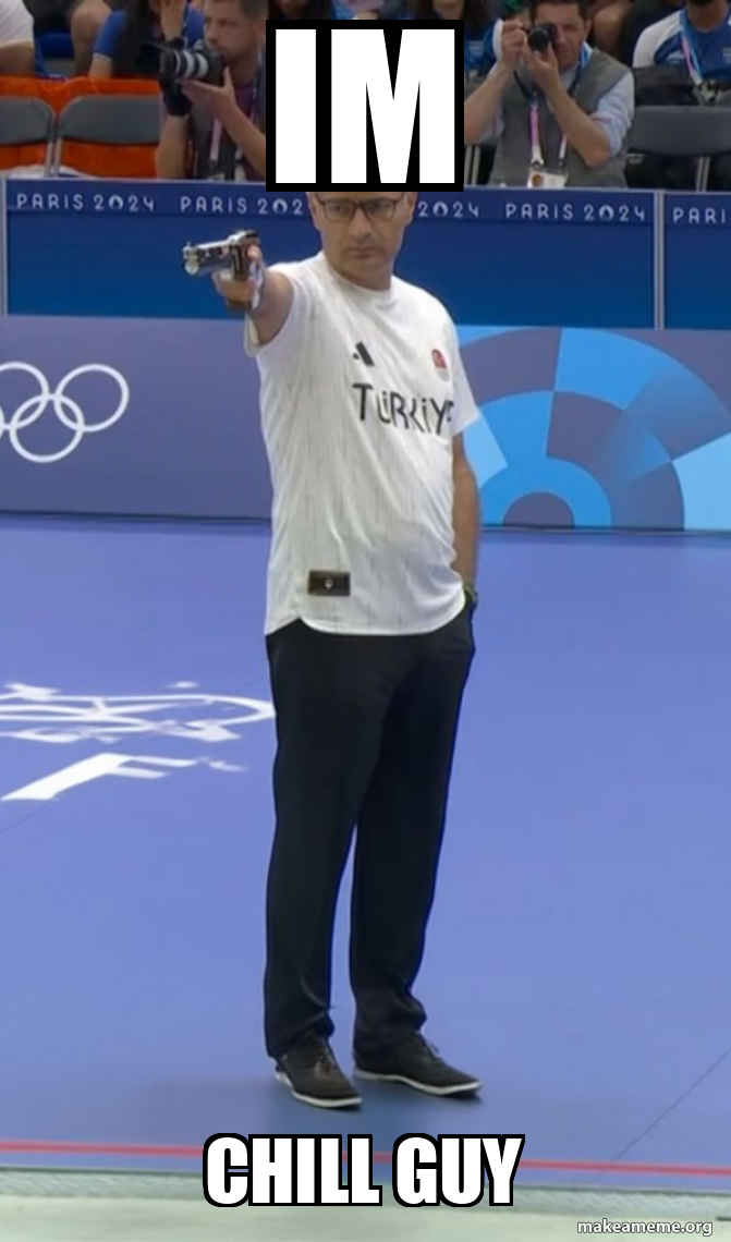 im chill guy - Yusuf Dikec Meme Generator