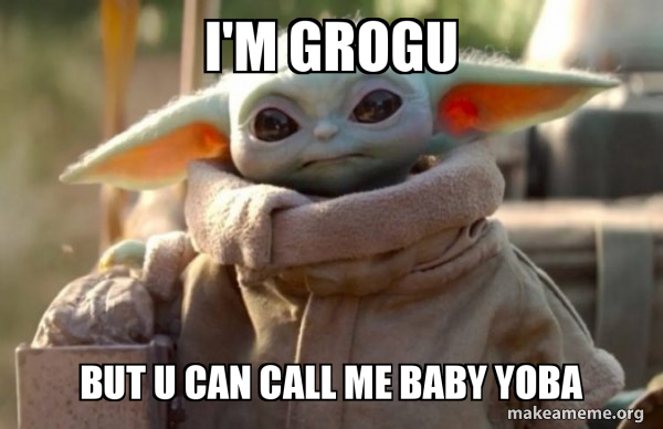 Baby Yoda looking at you meme