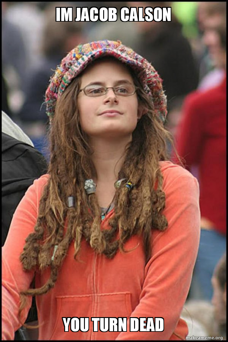 Female College Liberal - Bad Argument Hippie meme