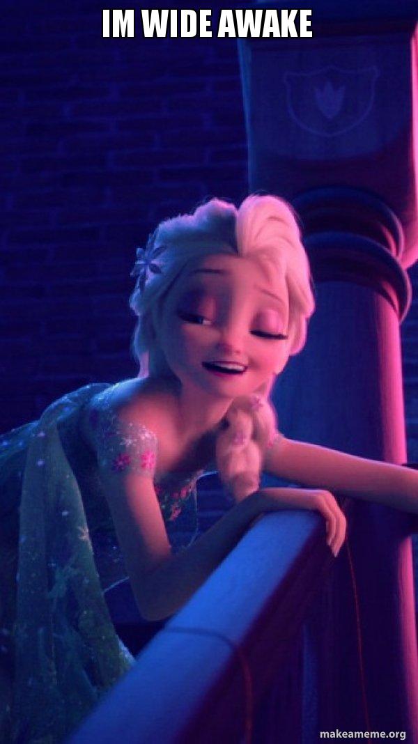 Im Wide Awake Drunk Elsa Make A Meme Drunk Elsa Meme