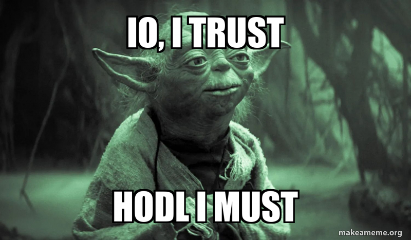IO, i trust HODL i must Meme Generator