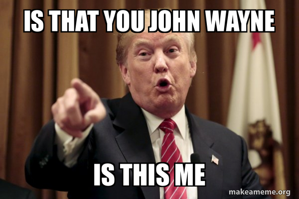 Is That You John Wayne Is This Me is that you john wayne is this me - Donald Trump Says Meme Generator