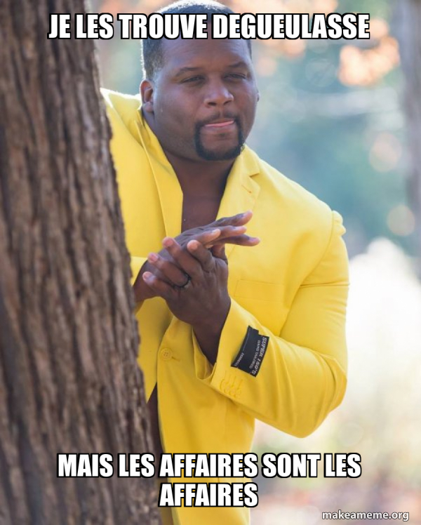 Je les trouve degueulasse Mais les affaires sont les affaires Anthony Adams in Yellow Suit