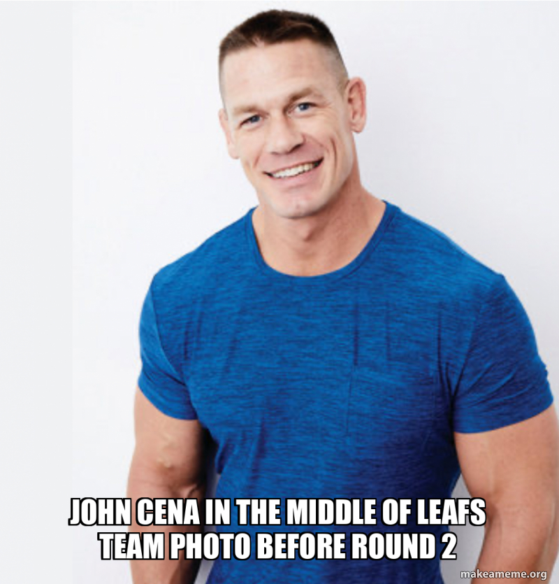 john-cena-in-the-middle-of-leafs-team-photo-before-round-2-meme-generator