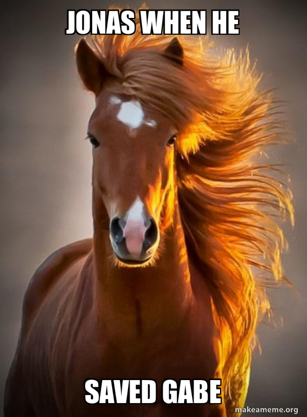 Jonas When He Saved Gabe Ridiculously Photogenic Horse Meme Generator jonas-when-he-saved-gabe-ridiculously-photogenic-horse-meme-generator