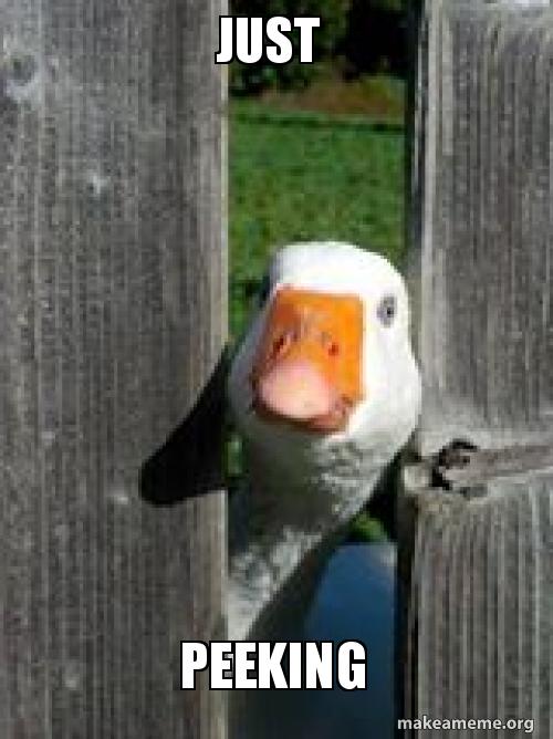 Just peeking Meme Generator