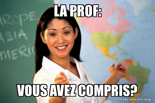 La prof: vous avez compris? - Unhelpful High School Teacher Meme Generator