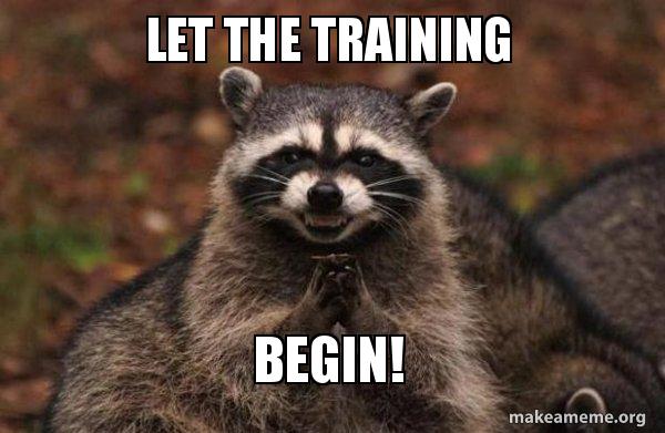 Let the training Begin! - Evil Plotting Raccoon | Make a Meme