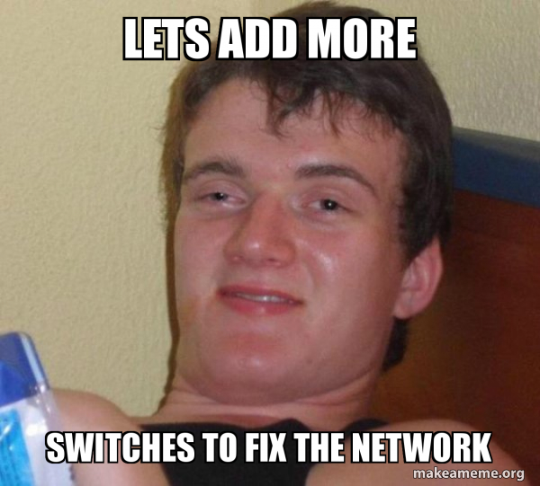 Lets Add More switches to Fix the Network [10] guy Make a Meme